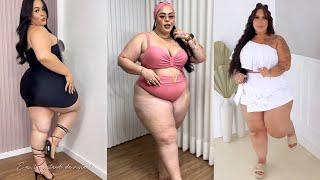 Top Curvy Girl Looks: Plus Size Try-On! Fashion Peach  Bikini