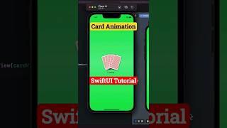 Card Animation in SwiftUI | Tutorial #ios #swiftui #coding  #programming #animation #swift #apple