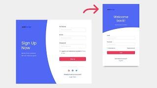 Responsive Login and Registration Form Using HTML CSS Javascript