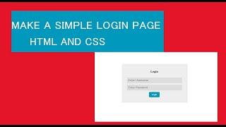 make a simple login page | code And web | html | css