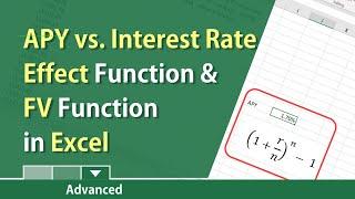 Annual Percentage Yield (APY) and Future Value and Effect function in Excel by Chris Menard