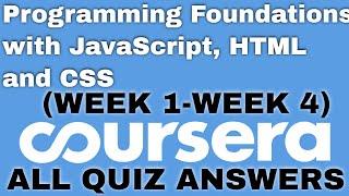 Programming Foundations with JavaScript, HTML and CSS coursera quiz answers  Programming Foundations