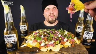 ASMR Devouering a MASSIVE Nacho Platter & 4 Coronas Mukbang | Dave Kay ASMR