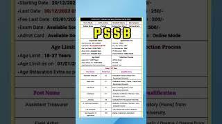 PSSSB clerk recruitment 2022 || #latest #viral #shorts