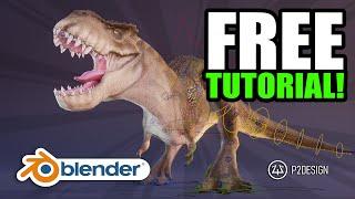 Animate a T-Rex Dinosaur in Blender Full tutorial (free rig)