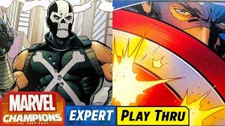 MARVEL CHAMPIONS Expert Play Thru with CAPTAIN AMERICA vs CROSSBONES