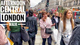 London City Walk | Central London Walking Tour | Sunny Afternoon Walk in West End of London 4K HDR