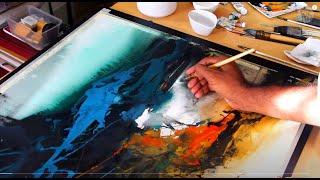 Semi Abstract Landscape Painting Watercolor | Experimental Watercolour Techniques | Shahanoor Mamun