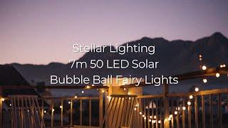 Stellar Lighting's 7m 50 LED Solar Bubble Ball Fairy Lights