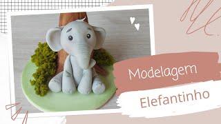 Modelagem elefante em pasta americana, para doces e bolo personalizado tema Safari. Tutorial fondant