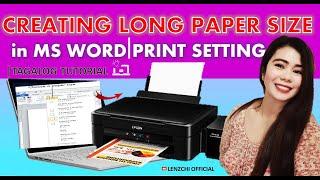 Creating a Long Paper Size in MS Word | Print Settings