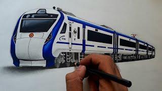 Drawing a train || Vande Bharat express || Indian Railways