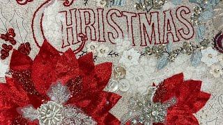 Part 2 - Christmas Panel project #christmasstitcheries #slowstitch #christmasembroidery