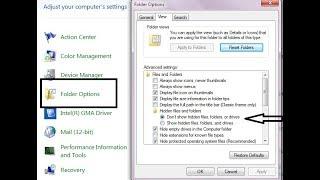 windows control panel folder option