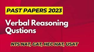 Past Papers 2023 Verbal Reasoning Questions [ NTSNAT, GAT, HEC HAT, USAT ]