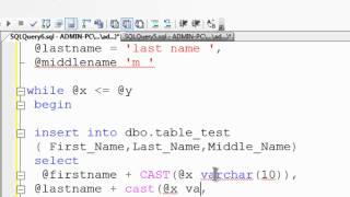 SQL Server Express 2008 R2 Tutorial 6 - Inserting Data In Tables Using The While Loop