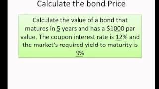 How to calculate the bond price and yield to maturity