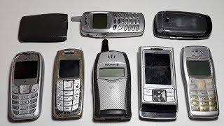 Ретро телефоны Ericsson T20e, Samsung X510, Samsung N620, Nokia 6270, Siemens A65