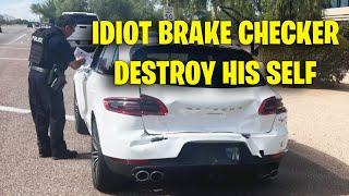 IDIOT BRAKE CHECKER DESTROY HIS SELF | Road Rage, Driving fails Compilation USA & Canada 2024