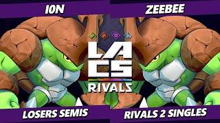 LACS Rivals LOSERS SEMIS - I0N (Kragg) Vs. ZeeBee (Kragg) Rivals of Aether 2 - RoA2