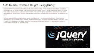 Auto Resize Textarea Height using jQuery