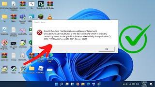 directx function GetDeviceRemovedReason Failed With DXGI_ERROR_DEVICE_HUNG