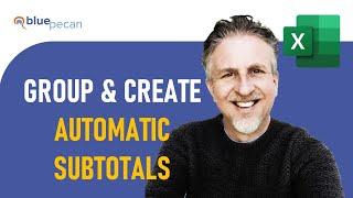How to Create Automatic Subtotals in Excel | Nested (Multiple) Subtotals | Group Rows & Subtotal