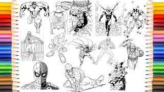 SPIDER-MAN With Other Awesome Superheroes Coloring Pages | Month October Collection ( Oct/2019 )