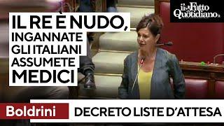 Liste d'Attesa, Boldrini: "Il re è nudo, prendete in giro gli italiani. Servono investimenti"