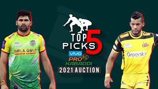 Top 5 Most Expensive Players in the Pro Kabaddi League Auctions, 2021 | PKL Season 8 |