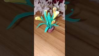 How to make paper miniature flower plant | DIY..  #shorts #youtubeshorts #diy #paperplant