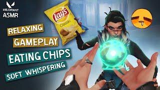 RELAXING VALORANT EATING CHIPS  ASMR Gaming || Whispering, Mukbang, Keyboard Sounds