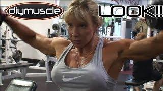 YOU HAVE TO SEE!! female bodybuilder LISA TAUBENHEIM gym training VIDEO LOOK!!