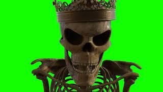 FREE HD Green Screen - CROWNED SKELETON TALKING (add your audio)