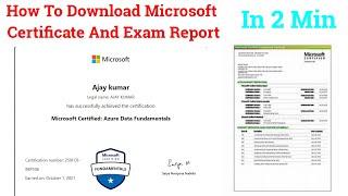 how to download Microsoft certificate | How to download Microsoft exam score report | Microsoft