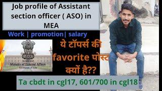 ASSISTANT SECTION OFFICER ( ASO) IN MEA Job profile | promotion | salary || ssc cgl