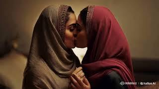 Beautiful muslim girl kisses | lesbians kissing video