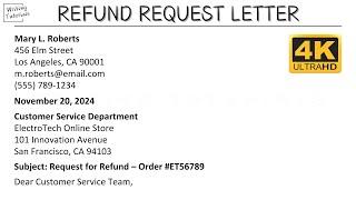 How To Write Refund Request Letter with Sample and Explanation | Writing Tutorials