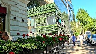 Central streets Chisinau Moldova. Life Moldova. Modern buildings Chisinau. Trees on streets Chisinau