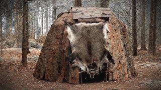 Building a Dome Hut: Bark Roof Bushcraft Shelter