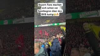 Bayern Fans machen sich vor Spielbeginn über den BVB lustig #fcbayern #borussiadortmund #bvb