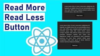 Build a Read more/Read Less Button using React JS - React Project for Beginners.