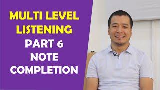 Multi level testiga tayyorlanish. Listening part 6 'Note completion'. #multilevel