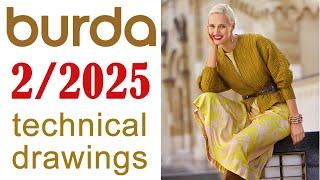 Burda 2/2025 Technical drawings Burda Style 2/2025