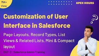 Customize the Salesforce User Interface | App Builder | Record Types | Page Layouts | Compact | Ep-3