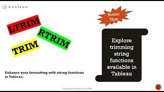 Explore String functions - LTRIM, RTRIM & TRIM in Tableau