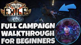 PATH OF EXILE CAMPAIGN WALKTHROUGH - BEGINNER FRIENDLY GUIDE - LIGHTNING CONDUIT WITCH LEVELING