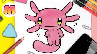 COMO DIBUJAR UN AJOLOTE KAWAII  Dibujos faciles kawaii  Aprende a dibujar animales con Jape