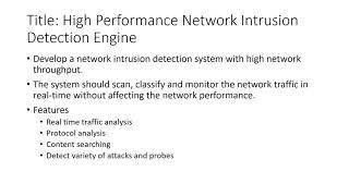 High Performance Network Intrusion Detection Engine