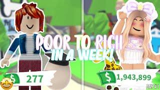POOR TO RICH CHALLENGE IN 7 DAYS! (DAY 1) *INSANE* || Roblox Adopt Me! 
